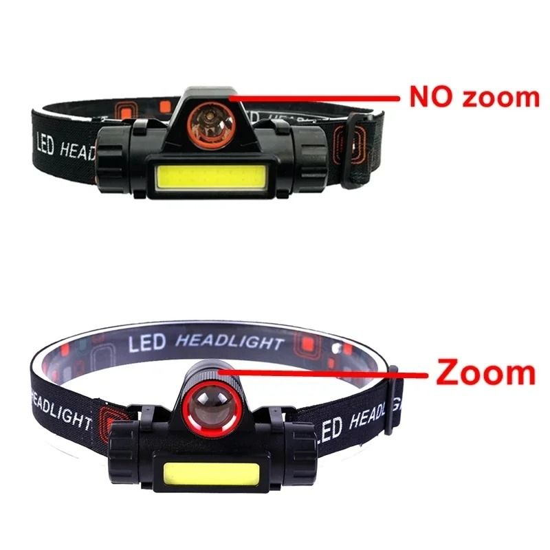 Rechargeable LED Headlamp With Dual Light Sources And Magnetic Base 1
