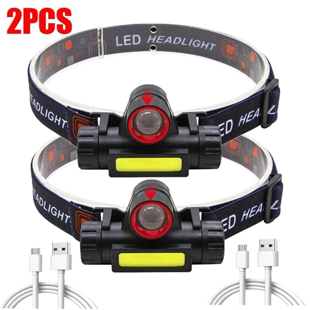 Rechargeable LED Headlamp With Dual Light Sources And Magnetic Base 7