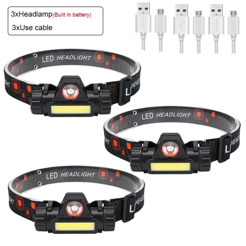 Rechargeable LED Headlamp With Dual Light Sources And Magnetic Base 8