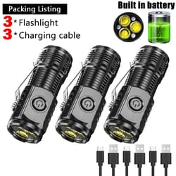 super bright mini led flashlight with pen clip and usb rechargeable battery