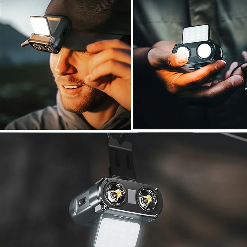 Owl Style LED Headlamp With Type C Rechargeable Battery And Rotating Light 2