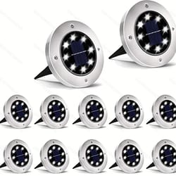 solar led floor lamp with 8 led lights for outdoor lawn and garden decor