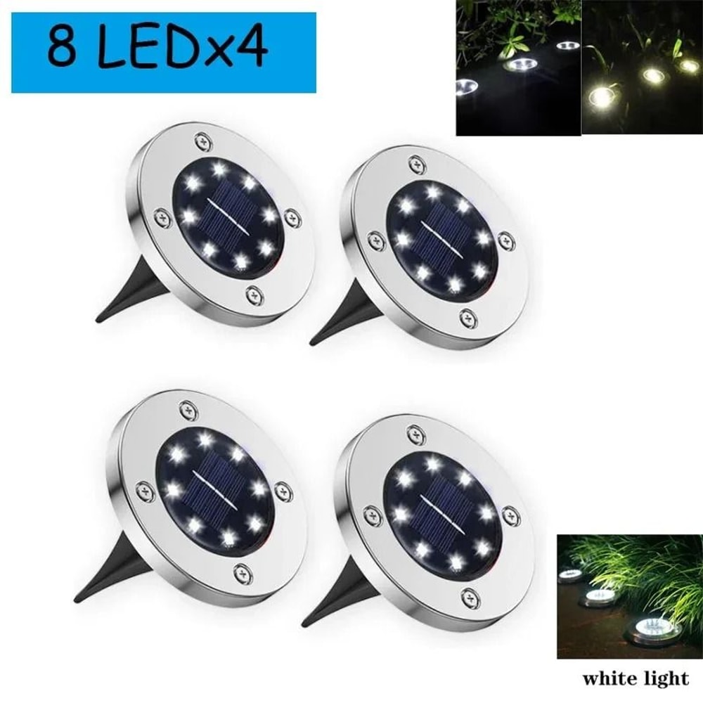 Solar LED Floor Lamp With 8 LED Lights For Outdoor Lawn And Garden Decor 7