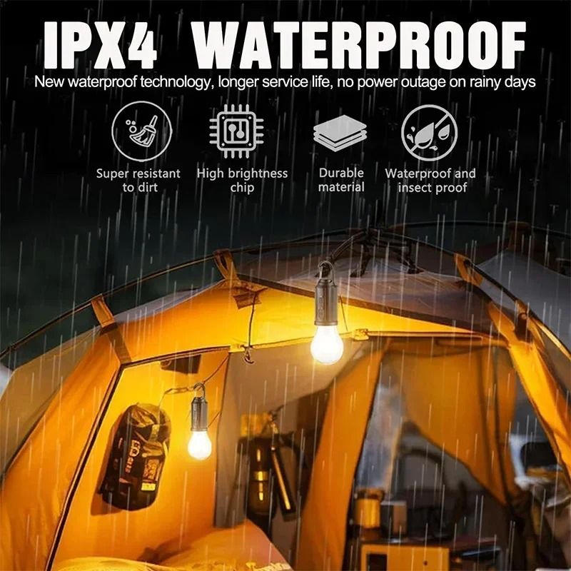 Solar And USB Rechargeable LED Camping Bulb With Dimmable Warm Light 2