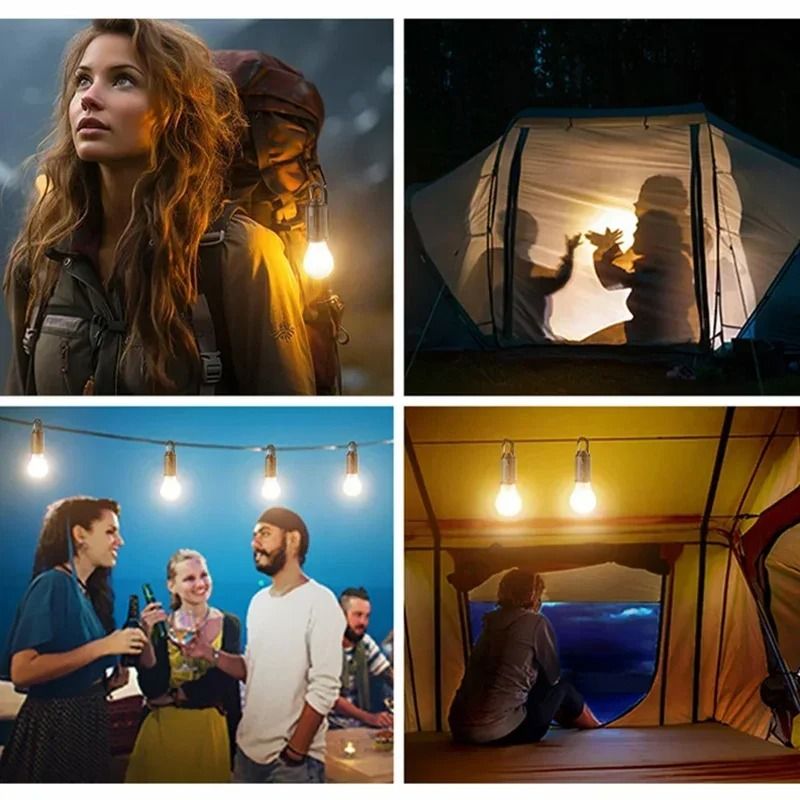 Solar And USB Rechargeable LED Camping Bulb With Dimmable Warm Light 5