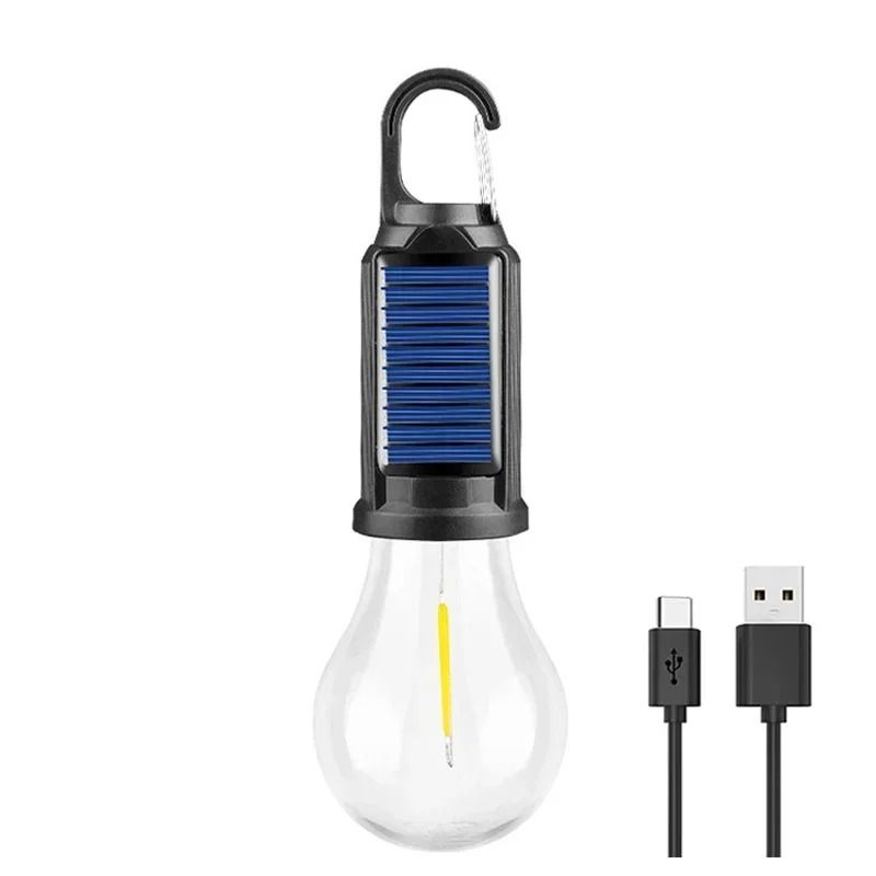 Solar And USB Rechargeable LED Camping Bulb With Dimmable Warm Light 8