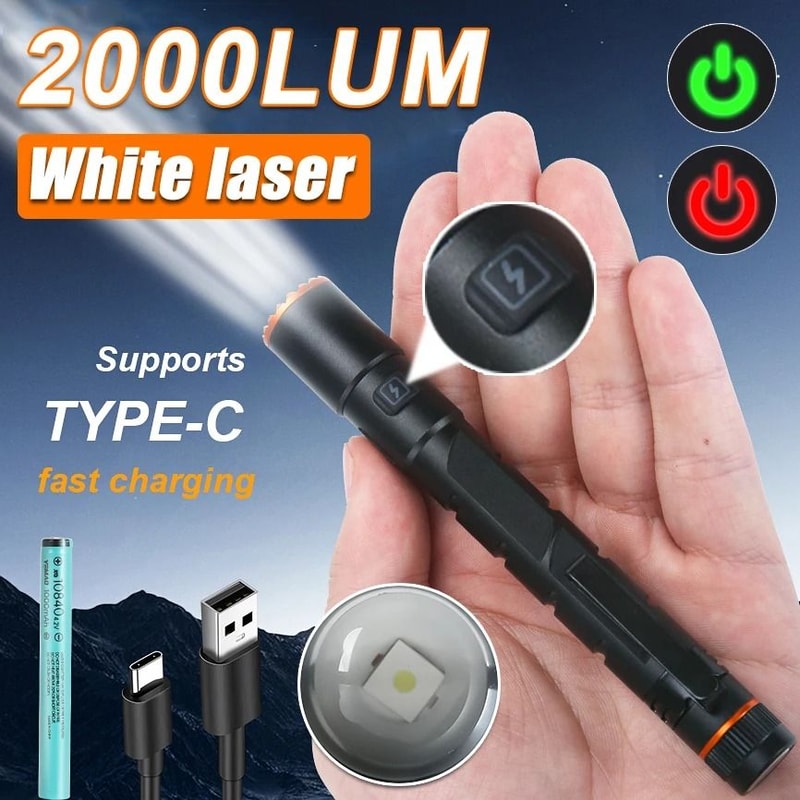 High Power Mini Flashlight With USB Charging Clip And Magnetic Base 0