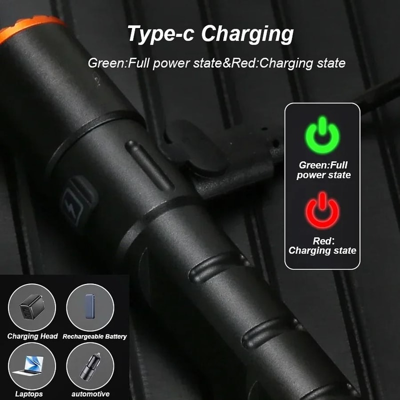 High Power Mini Flashlight With USB Charging Clip And Magnetic Base 2