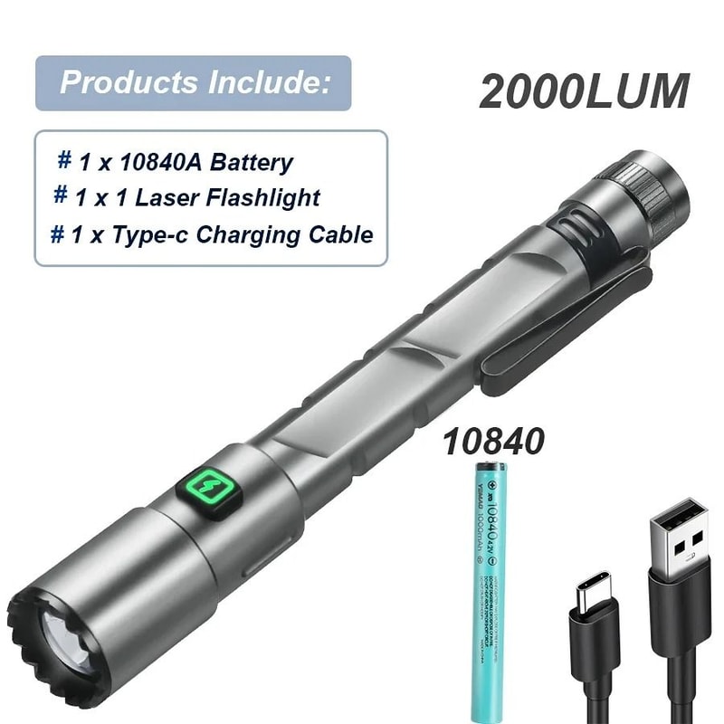 High Power Mini Flashlight With USB Charging Clip And Magnetic Base 9