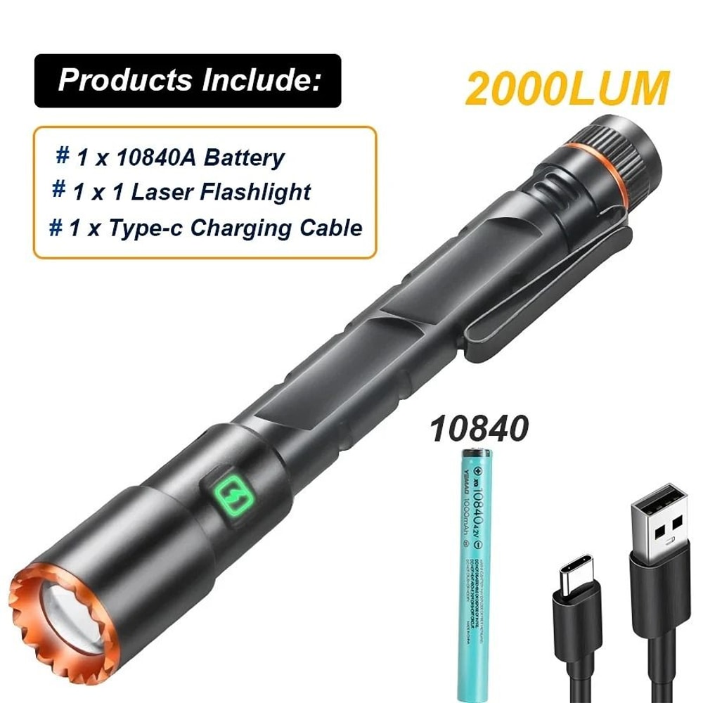 High Power Mini Flashlight With USB Charging Clip And Magnetic Base 6
