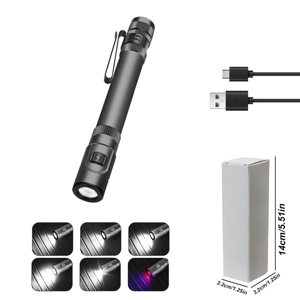 High Power Mini Flashlight With USB Charging Clip And Magnetic Base 8