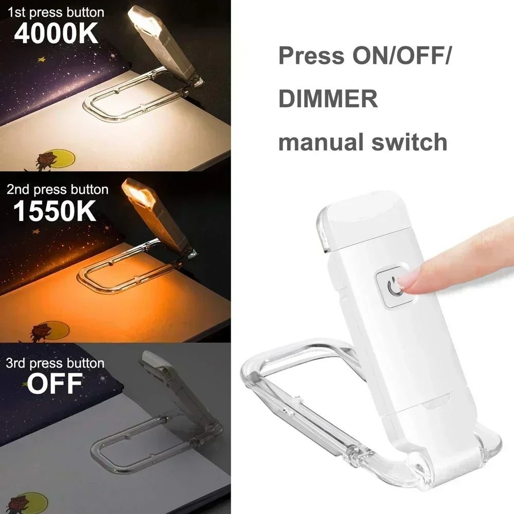 Mini LED Clip On Book Light Portable Reading Lamp With Eye Protection 1