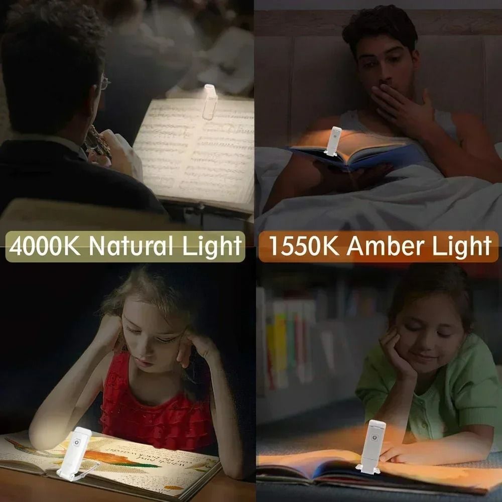 Mini LED Clip On Book Light Portable Reading Lamp With Eye Protection 3