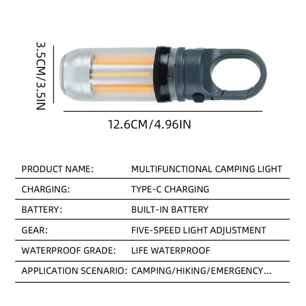 Rechargeable Multifunctional Camping Light Portable LED Work Flashlight 1