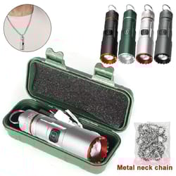 multifunctional mini rechargeable flashlight with telescopic zoom and keychain ring
