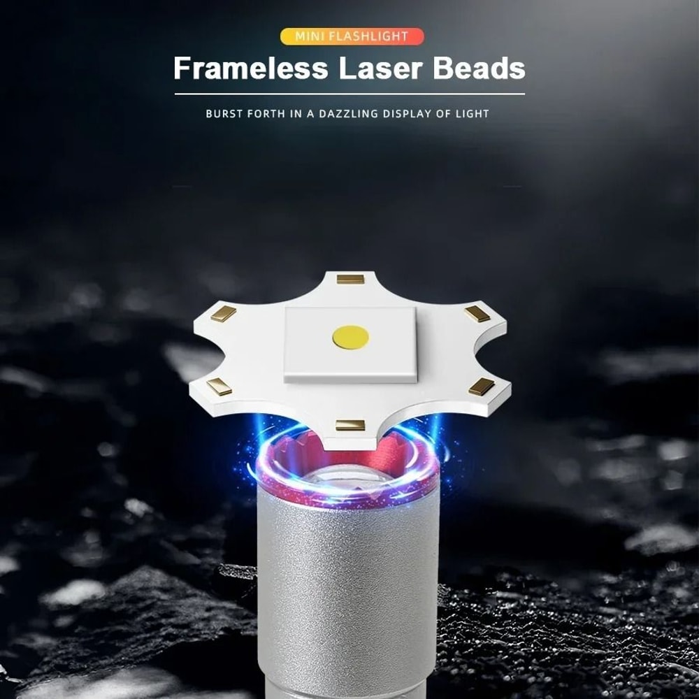 Multifunctional Mini Rechargeable Flashlight With Telescopic Zoom And Keychain Ring 4