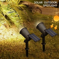 rgb solar spotlight outdoor garden light with adjustable angle and ground stake