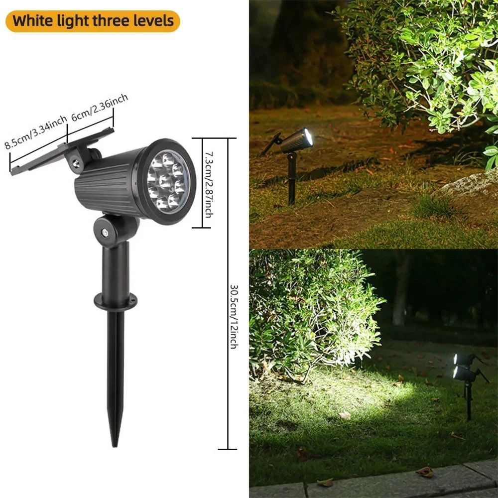 RGB Solar Spotlight Outdoor Garden Light With Adjustable Angle And Ground Stake 6