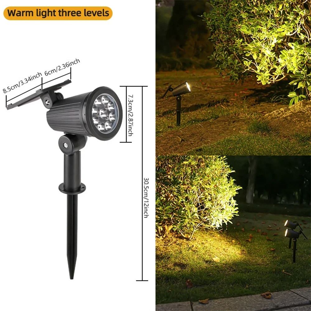 RGB Solar Spotlight Outdoor Garden Light With Adjustable Angle And Ground Stake 8