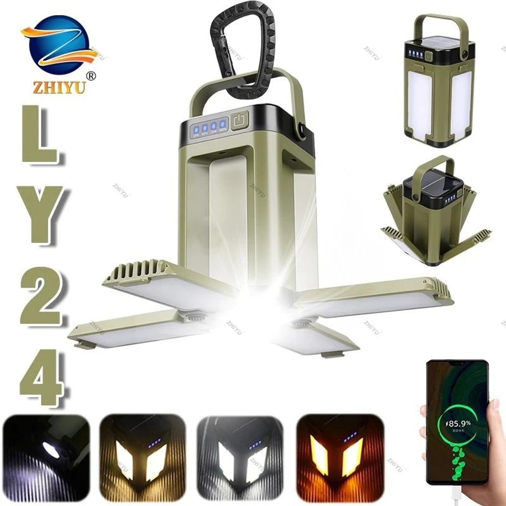 Rechargeable Folding LED Camping Lantern With Solar Charging 0