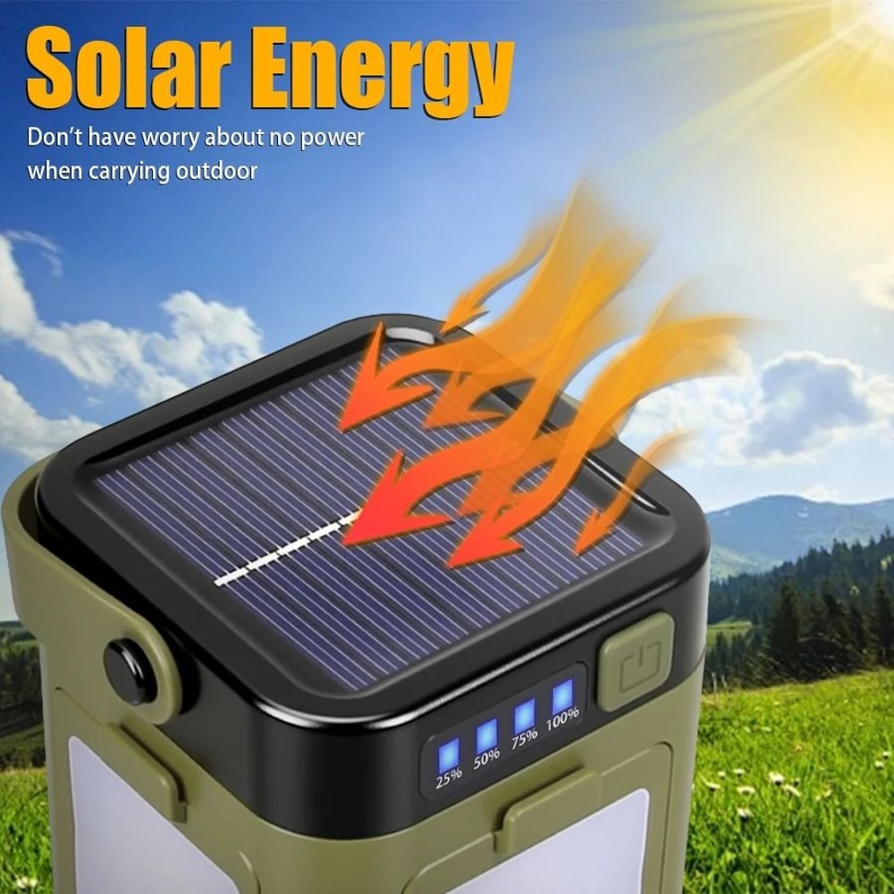 Rechargeable Folding LED Camping Lantern With Solar Charging 1
