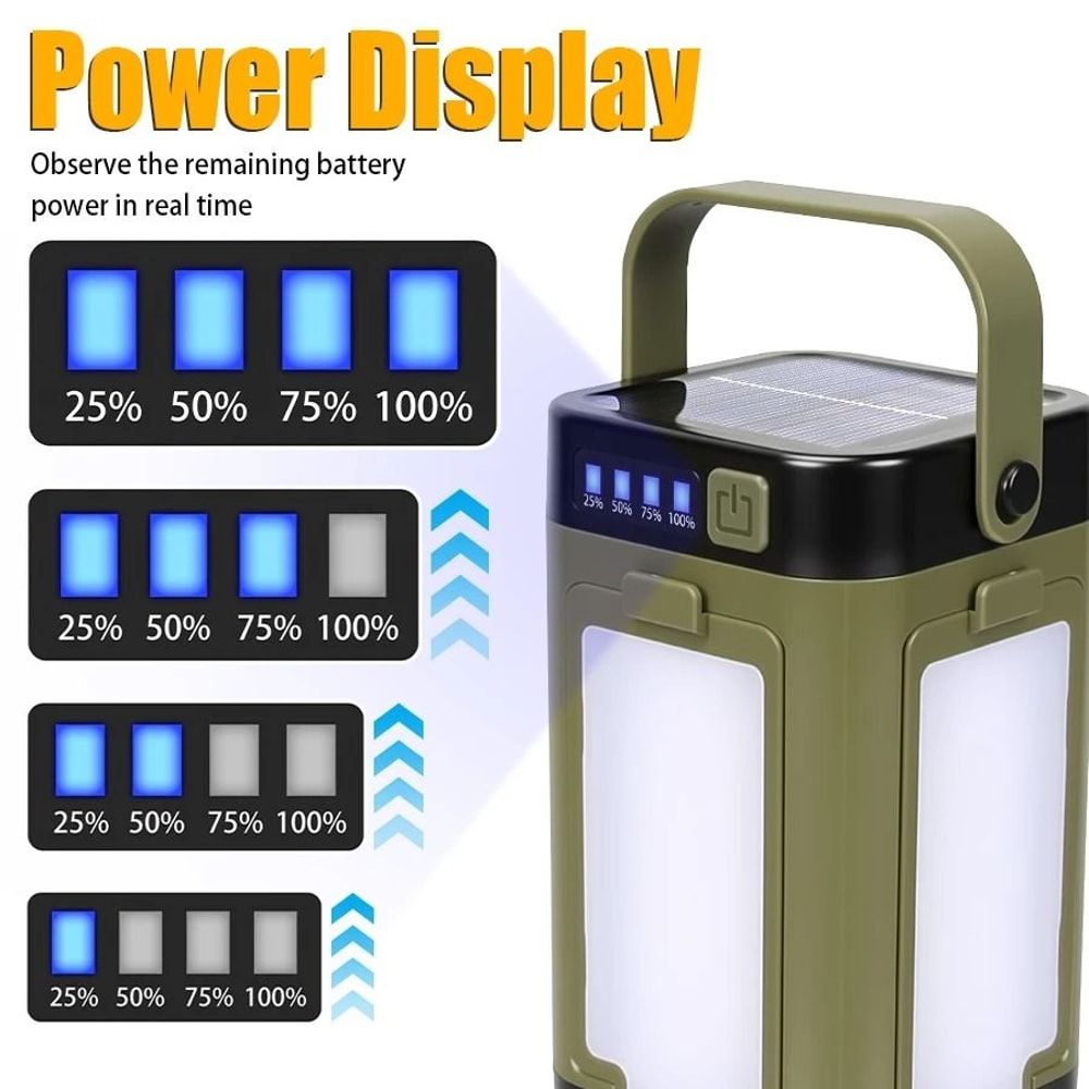 Rechargeable Folding LED Camping Lantern With Solar Charging 4