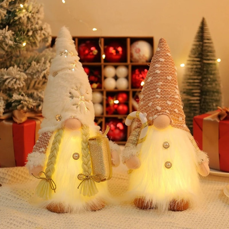 Glowing Gnome Plush Christmas Decoration With LED Light 0
