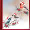 Christmas Bird And Tree Branch Window Static Stickers Set 0