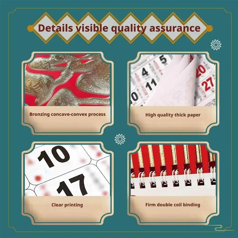 2026 Year Of The Horse Chinese Lunar Wall Calendar With Tearable Pages 5