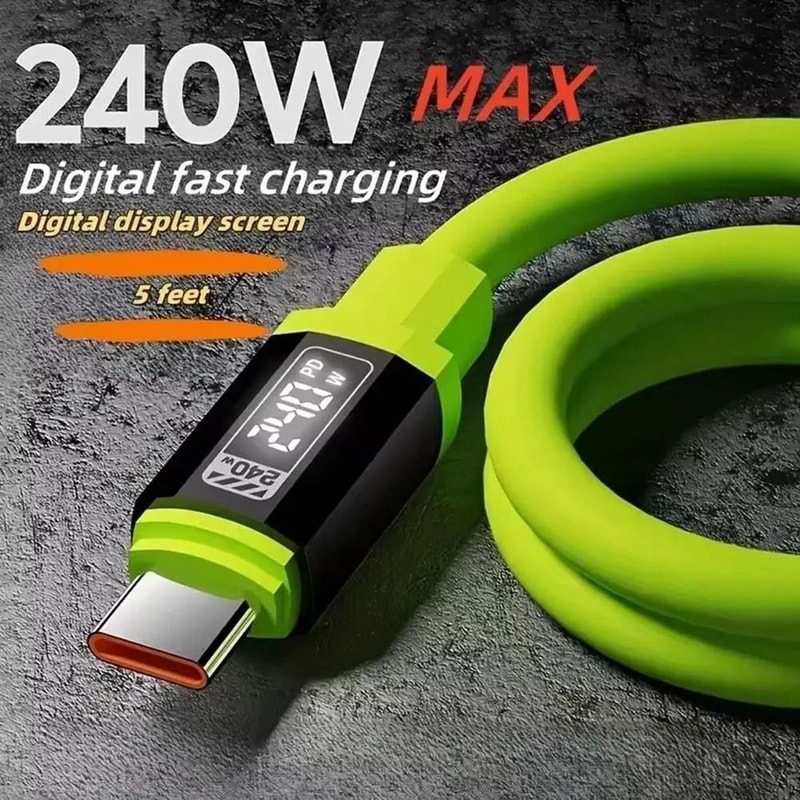 240W USB Type C To Type C Fast Charging Cable For Phones And Devices 3