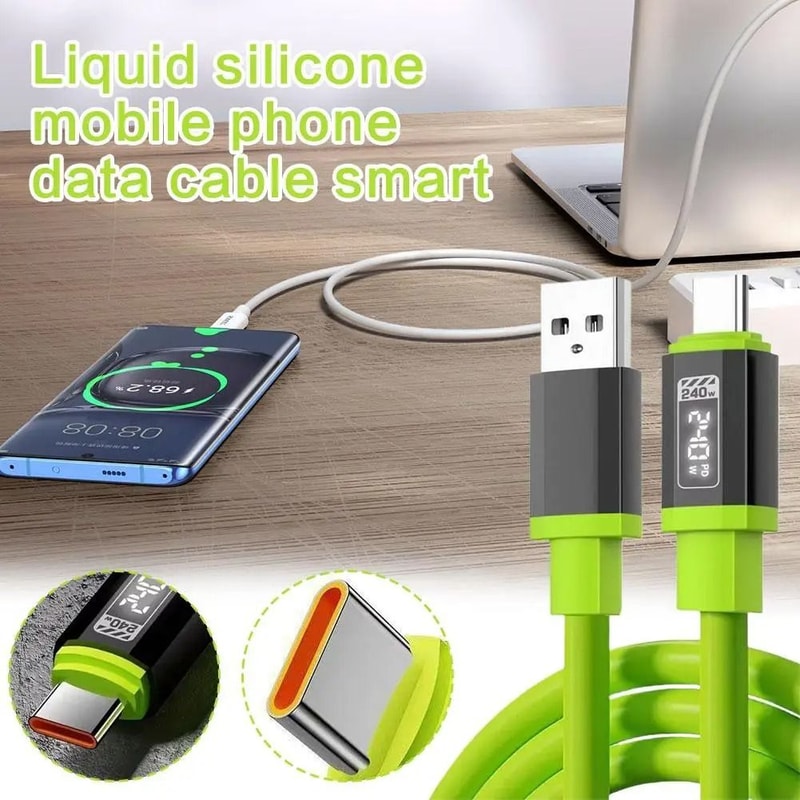 240W USB Type C To Type C Fast Charging Cable For Phones And Devices 4