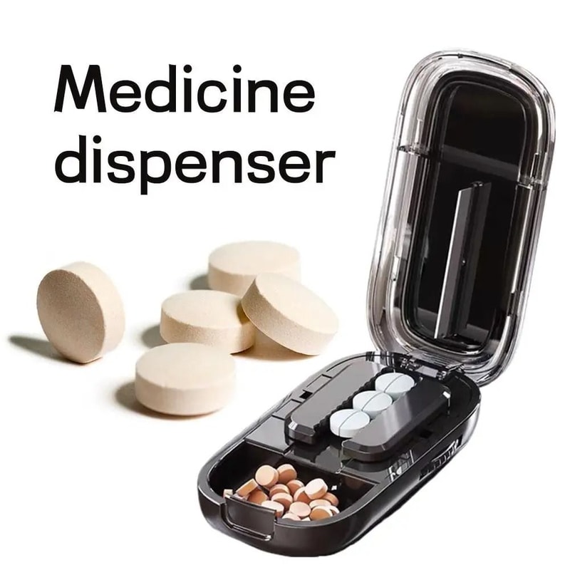 Adjustable Pill Cutter And Crusher With Storage Box For Medication Organization 4