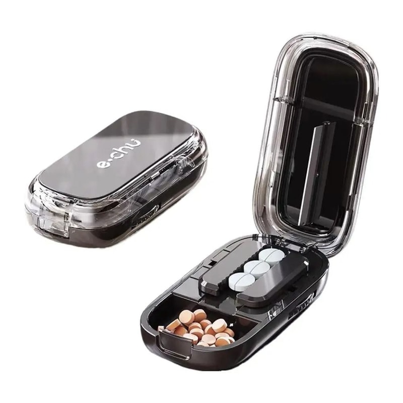 Adjustable Pill Cutter And Crusher With Storage Box For Medication Organization 6