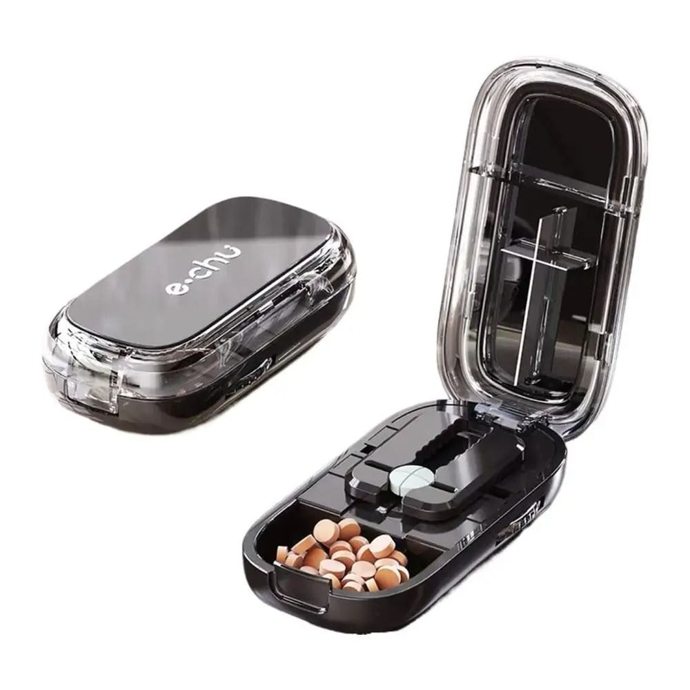 Adjustable Pill Cutter And Crusher With Storage Box For Medication Organization 7