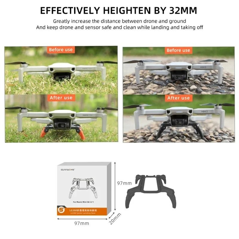 Landing Gear Height Extension For DJI Mini 2 SE Mini 2 Mavic Mini And Mini 4K 3