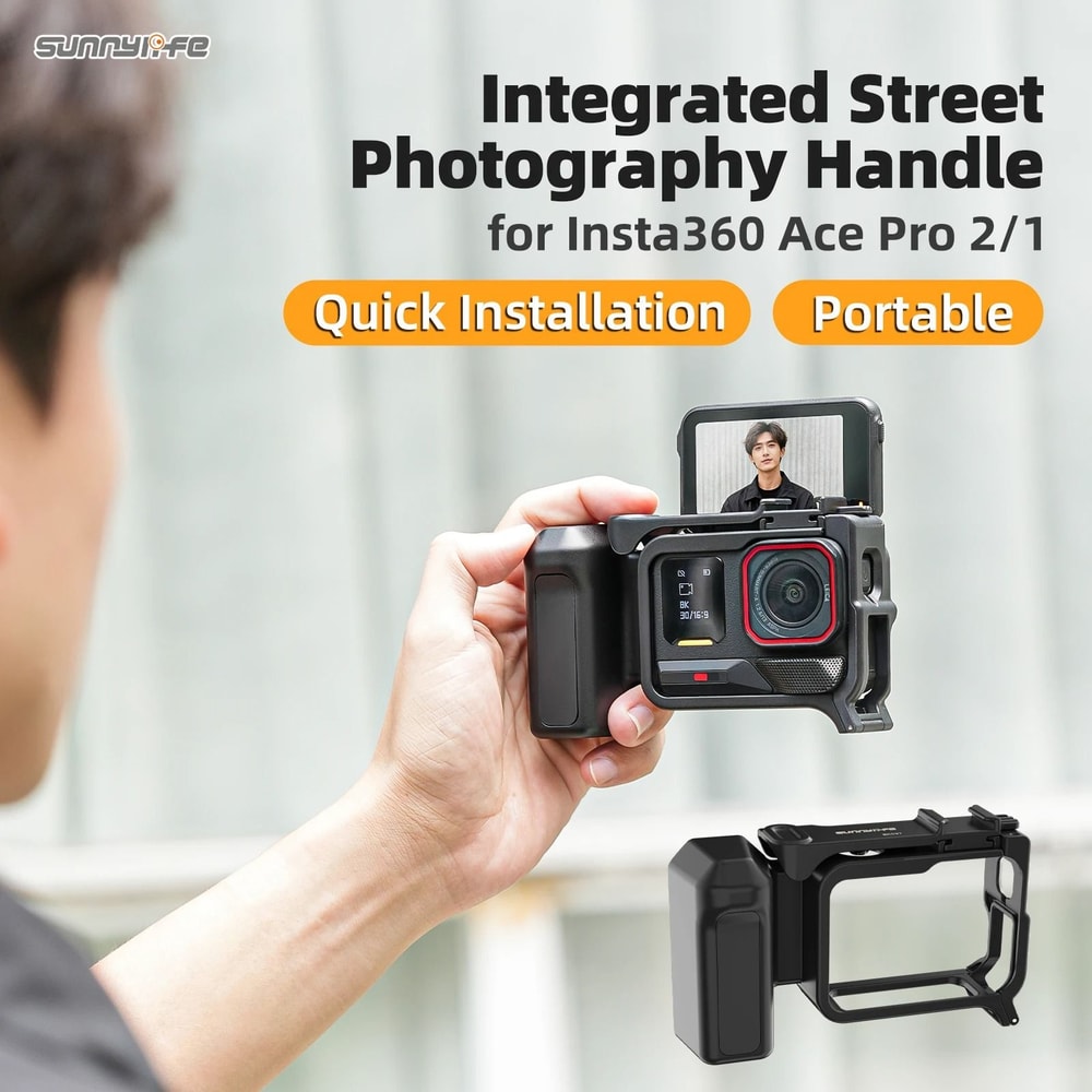 Street Photography Grip Kit With Integrated Handle For Insta360 Ace Pro And Ace Pro 2 0