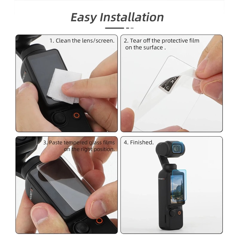 Tempered Glass Screen And Lens Protector Set For DJI Osmo Pocket 3 5