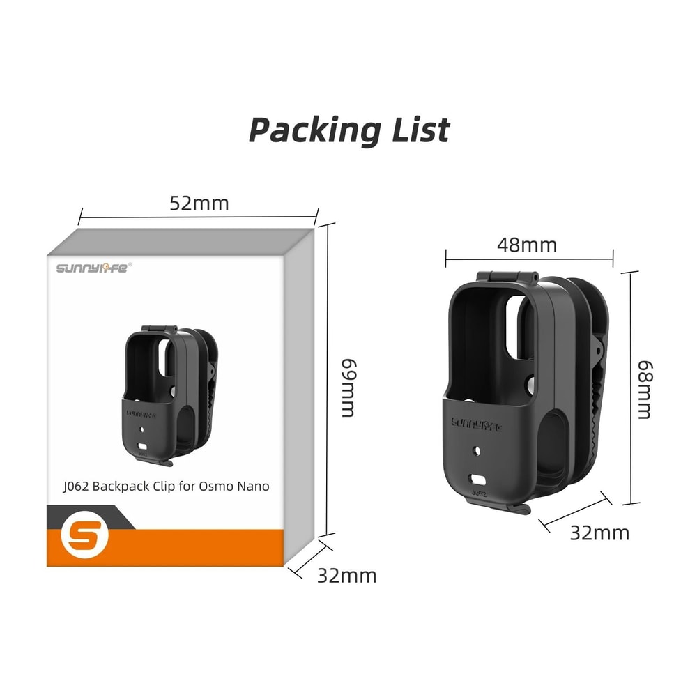 360 Degree Rotating Backpack Clip Mount For DJI Osmo Nano 6
