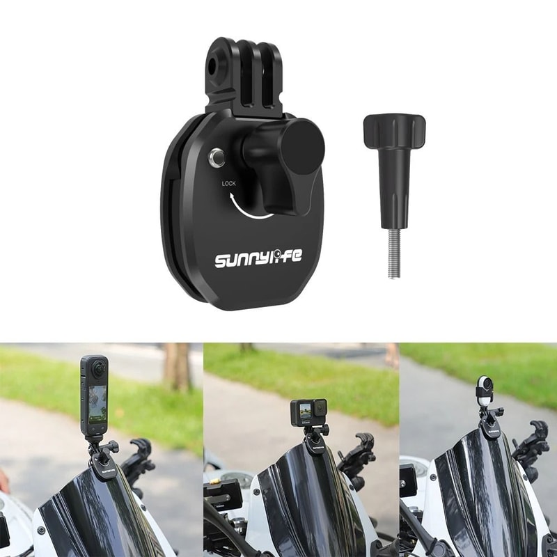 Motorcycle Windshield Mount Aluminum Alloy Clip For DJI Osmo Nano And Action Cameras 0
