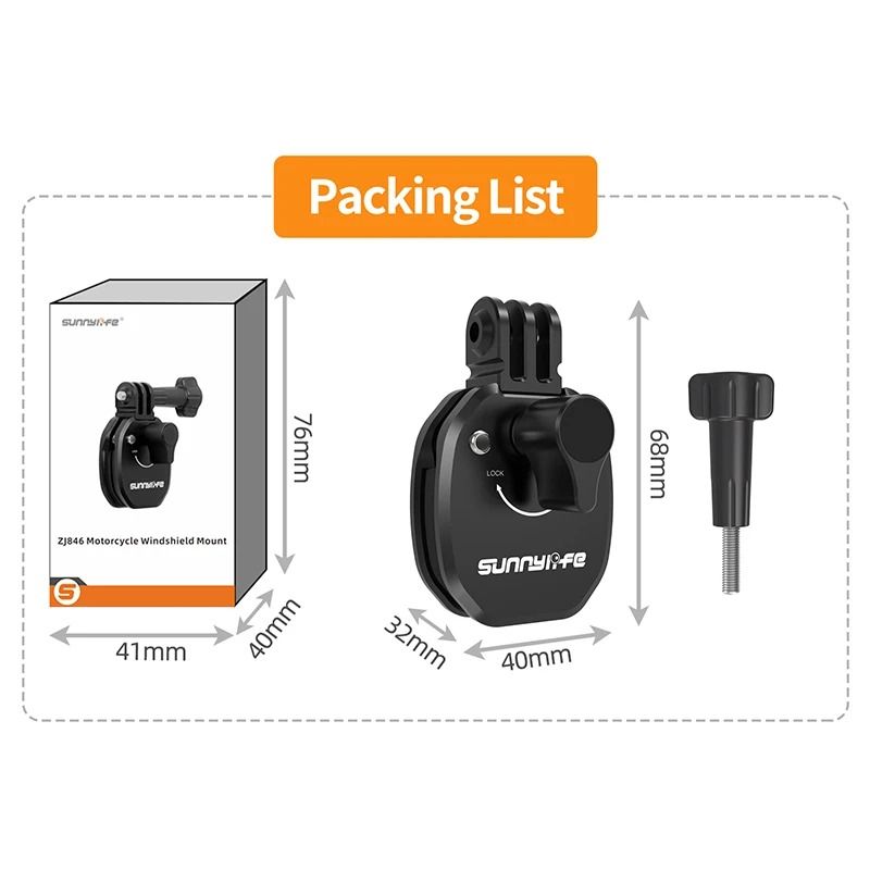 Motorcycle Windshield Mount Aluminum Alloy Clip For DJI Osmo Nano And Action Cameras 6