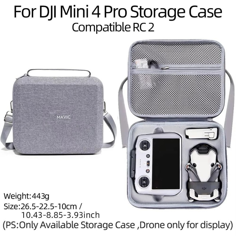 Portable Shoulder Storage Bag Carrying Case For DJI Mini 4 Pro Drone And RC Controllers 7