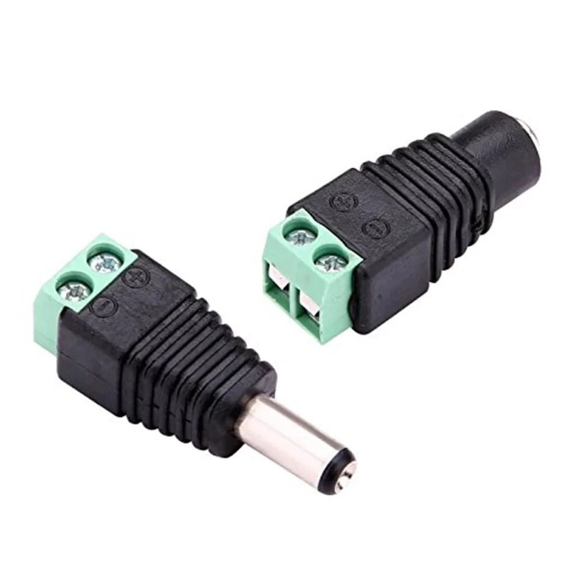 DC 12V Male And Female Power Plug Connector Set 55mm X 21mm 5