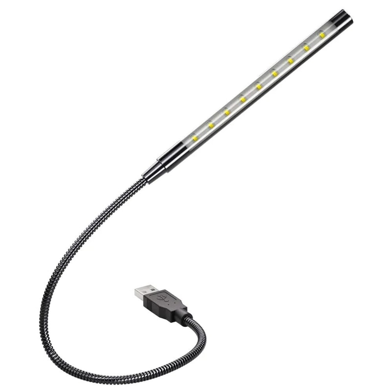 USB LED Book Light With Flexible Metal Neck For Reading 5