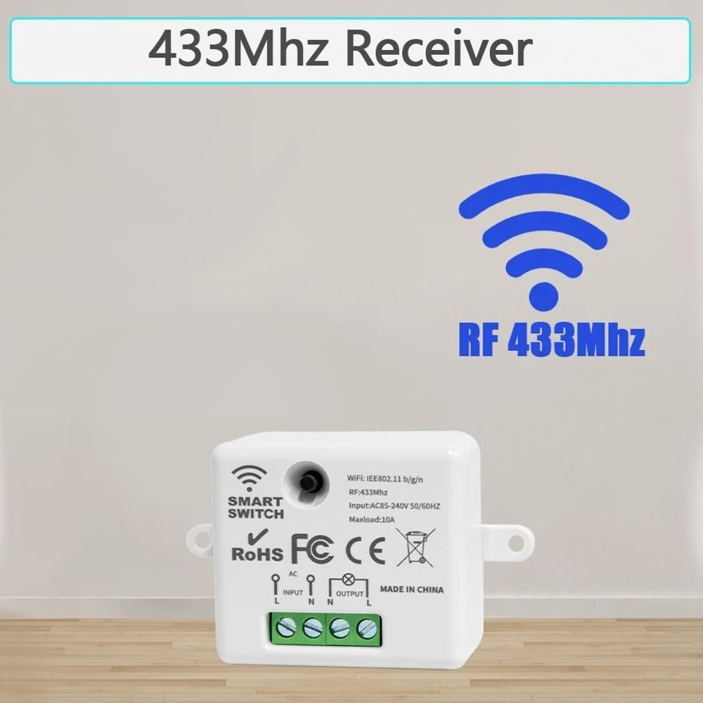 RF 433MHz Wireless Light Switch Receiver And Wall Panel Controller 6