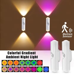 smart rgb gradient motion sensor rechargeable wall light