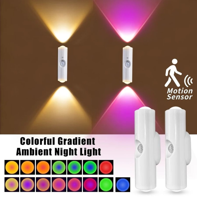 Smart RGB Gradient Motion Sensor Rechargeable Wall Light 0