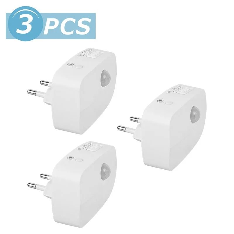 Mini LED Motion Sensor Night Light Plug In With Warm White Glow 9