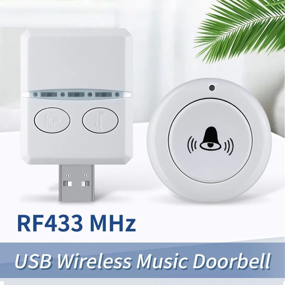USB Wireless Doorbell With Remote Control And 30 Melody Options 0