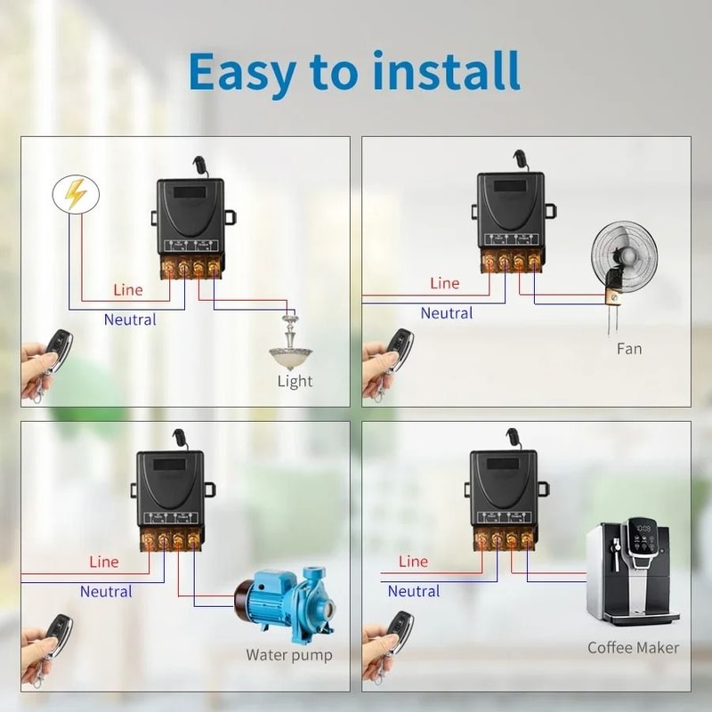 RF 433MHz Wireless Remote Control Relay Switch For Pumps And Appliances 3
