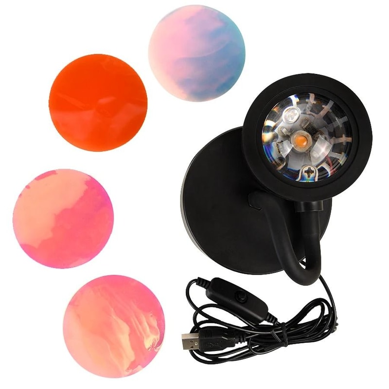 USB Sunset Projector Lamp With Adjustable Head For Mood Lighting 5